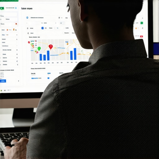 Analyzing Google Maps Data for Lead Generation Marketer reviewing Google Maps engagement analytics on computer