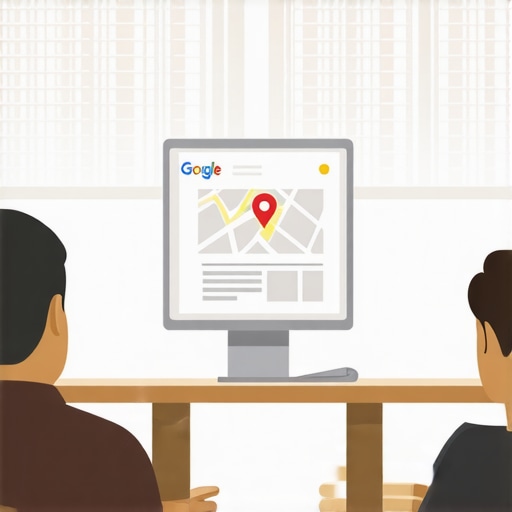 Google Maps business profile showing reviews, photos, and local keywords