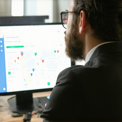 Business owner reviewing call analytics next to Google Maps profile