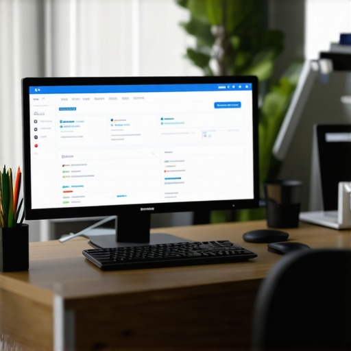 Optimizing Tools for Local SEO Success Business owner managing local SEO tools on computer in modern office