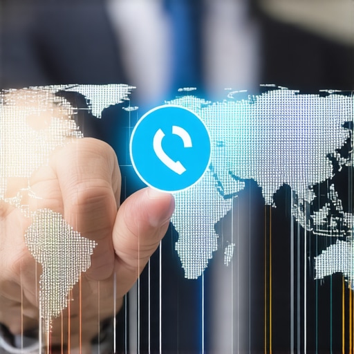 Businessman interacting with Google Maps on a tablet showing call button