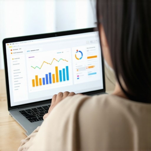 Using SEO Tools to Maintain Map Listings A person analyzing local SEO performance with tools on a laptop