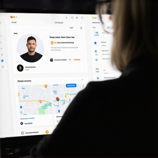 Business owner reviewing Google Maps profile analytics with engagement metrics
