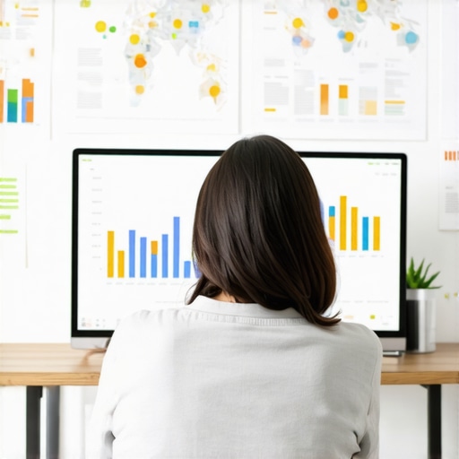 Person analyzing SEO and map engagement metrics on a computer