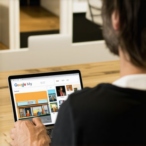 Business owner uploading high-quality photos to Google My Business profile