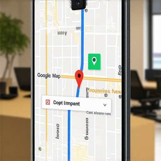 Smartphone screen showing Google Maps profile with an active call button