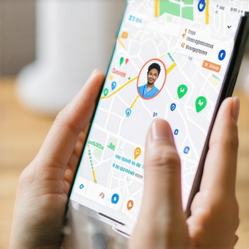 A person engaging with customers via Google Maps on their phone, illustrating rapid response techniques.