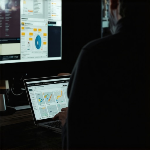 Monitoring Local SEO Performance Business owner reviewing maps and analytics tools for local SEO maintenance.