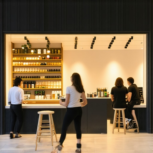 Collection of professional business photos showcasing storefront, interior, team, and happy clients.