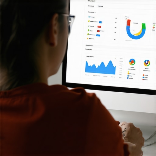 Business owner analyzing GMB profile and call data on computer screen